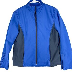 Walls Jacket Womens Medium Blue Softshell Fleece Lined Full Zip Outdoor Workwear
